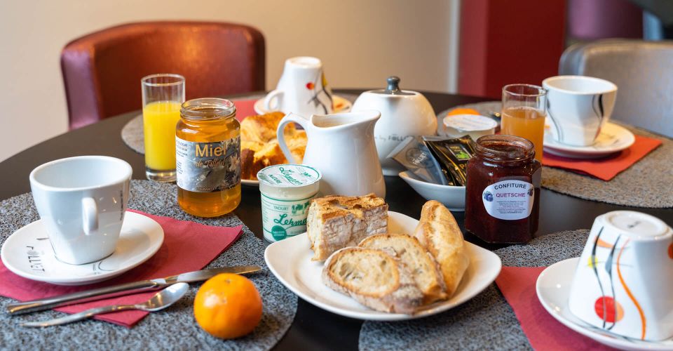 Le petit-déjeuner de l'hôtel 