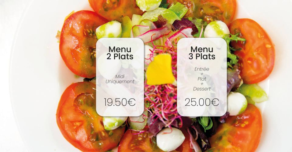 Les tarifs des menus du restaurant
