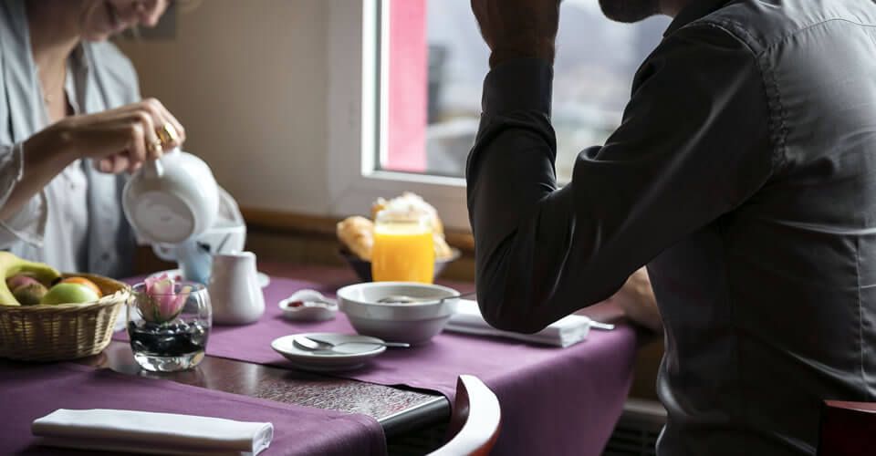 Breakfast buffet at the hotel in rennes