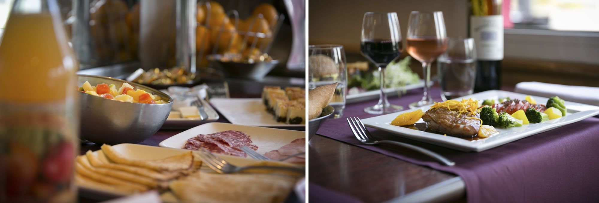 Petit-déjeuner et restaurant au Brit Hotel Le Castel de Rennes