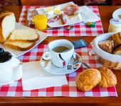 Breakfast table at the Brit Hotel Blois