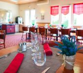 A table set up before the customers arrive at the restaurant