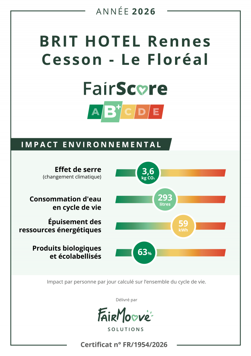 Note environnementale du Brit Hotel Rennes Cesson